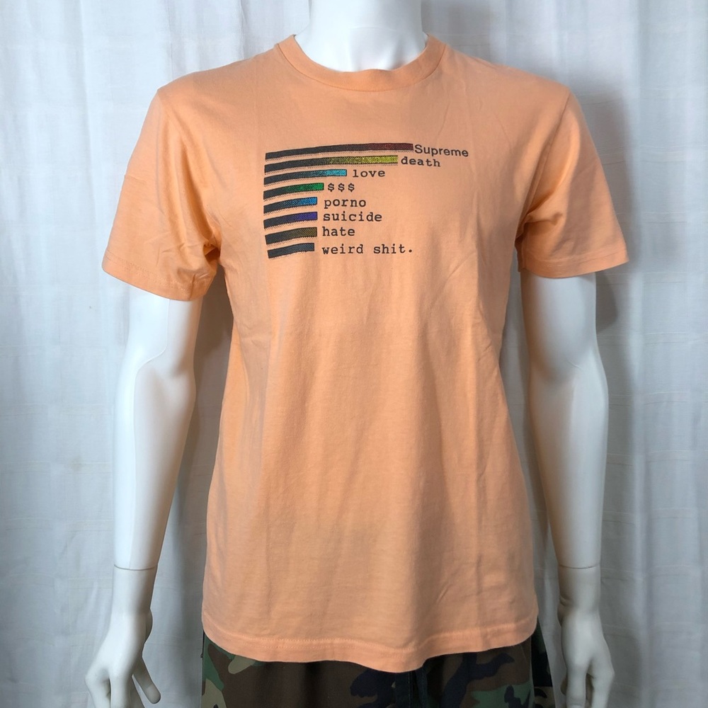 Authentic Supreme Chart Logo T-Shirt Peach color size mens Medium